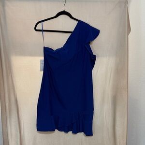 Chic Royal Blue One-Shoulder Dress